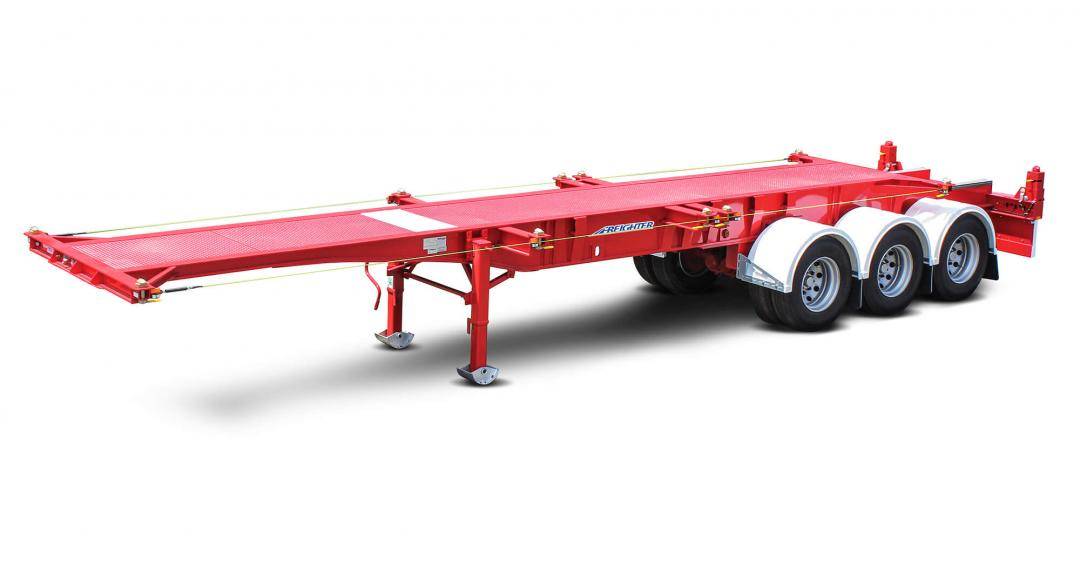 Red Freighter Retractable Skel trailer shown alone on a white background